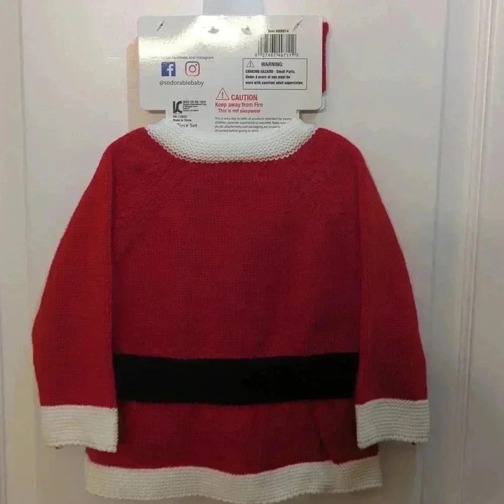 Baby santa sweater with matching Head band